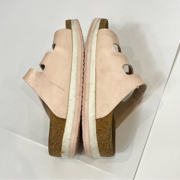 Birkenstock Papillo Metallic Pink Arizona sandals Slip On 3 Strap Leather Slides - Picture 5 of 12
